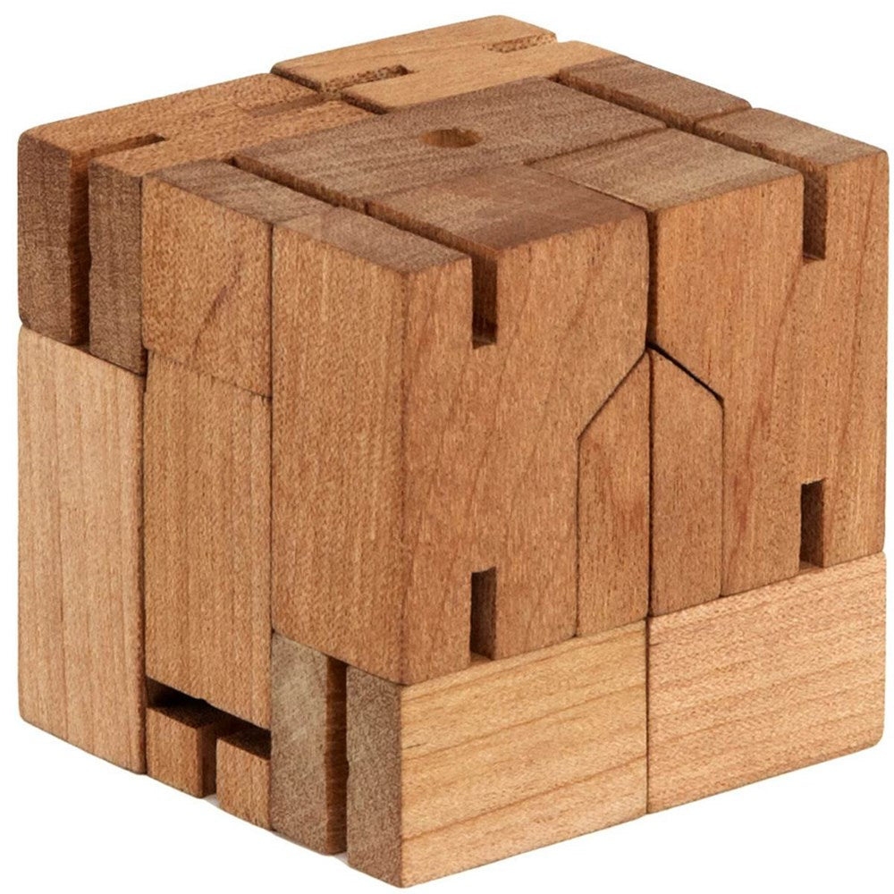 Cubebot | Medium natural | wooden robot