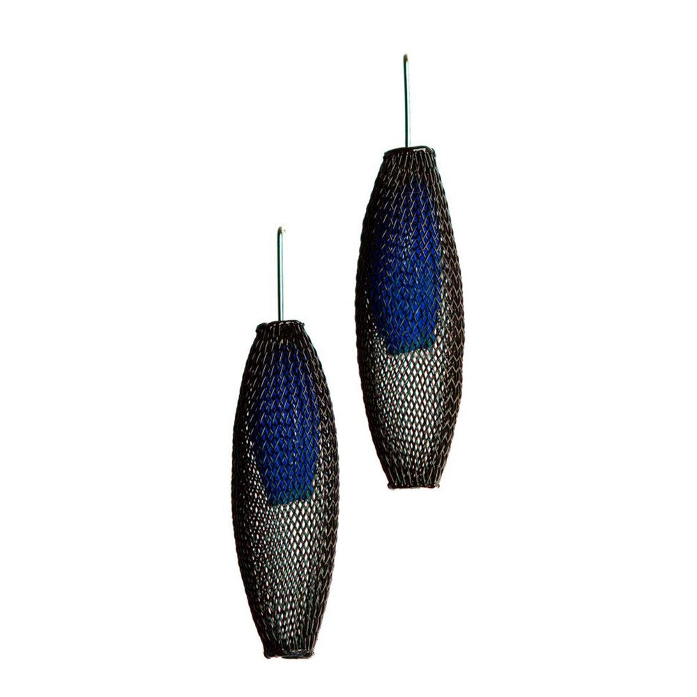 Earrings | Double Cocoon Mesh | Black & Blue | Sophia Emmett