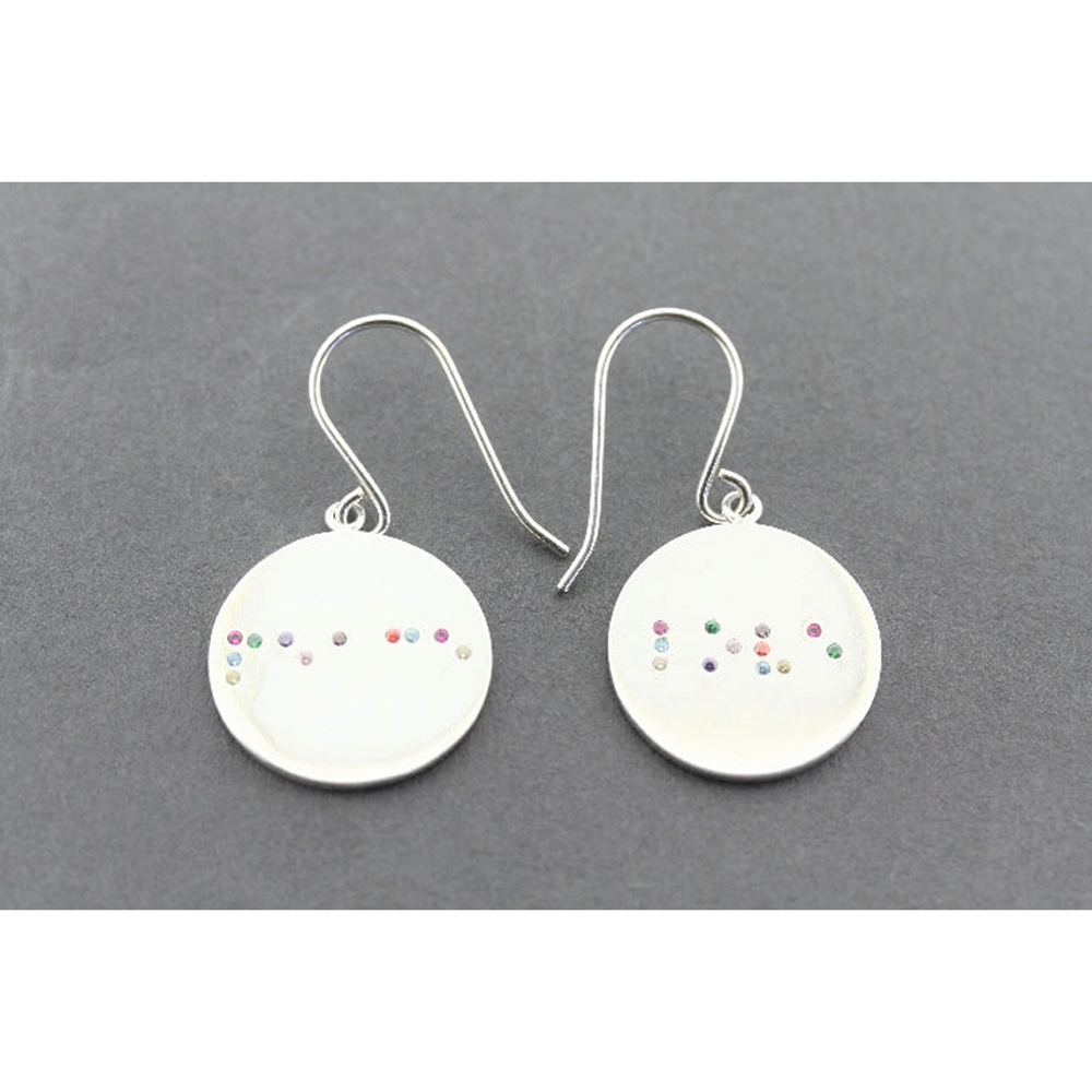Earrings | Braille : Peace & love | Silver