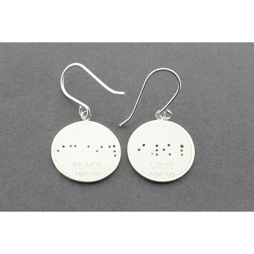 Earrings | Braille : Peace & love | Silver