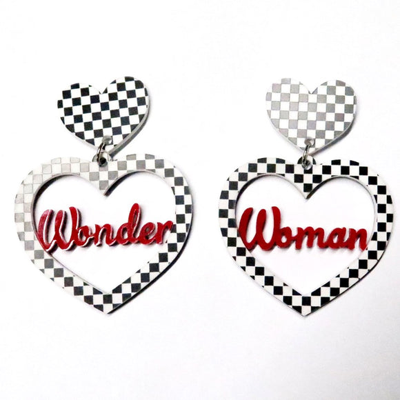 Earrings | Wonder woman heart | large | assorted colours
