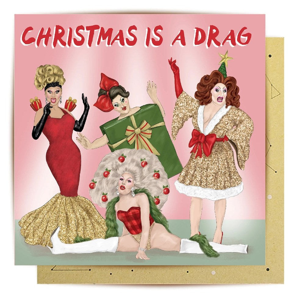 Greeting card | Christmas drag | Christmas