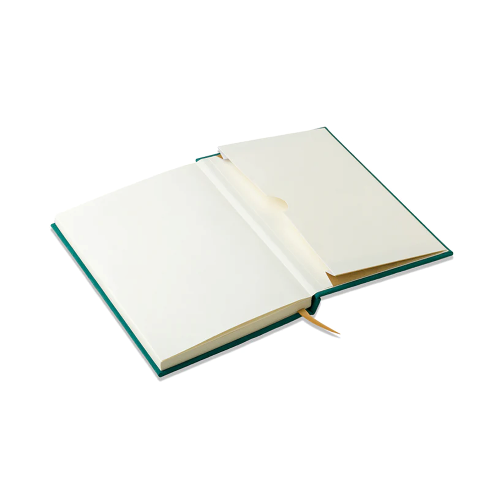 Hard cover journal | Linear boxes | green suede