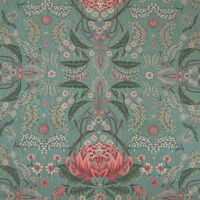 Linen tablecloth long | bush bouquet | teal | 150 x 340 cm