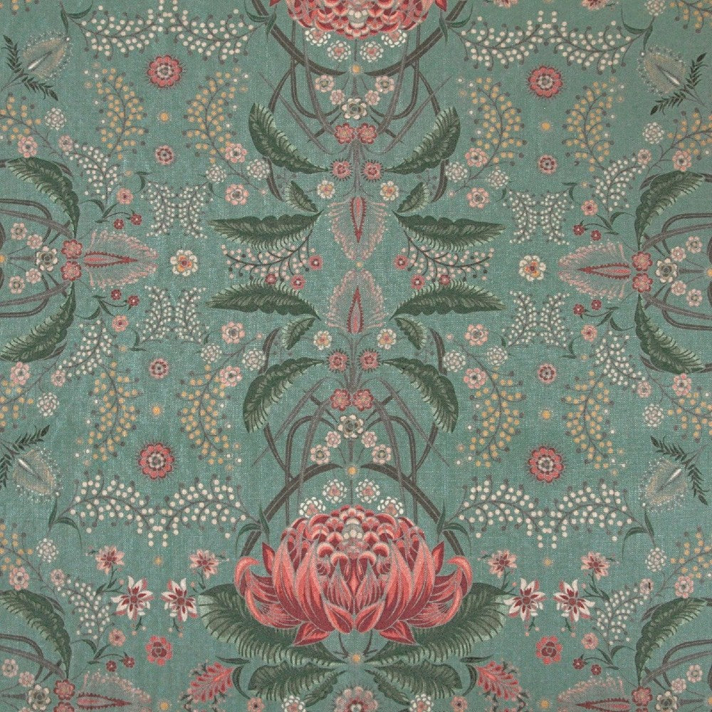 Linen tablecloth long | bush bouquet | teal | 150 x 340 cm
