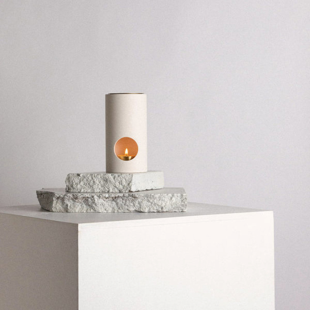 Oil burner | Addition Studio | white limestone