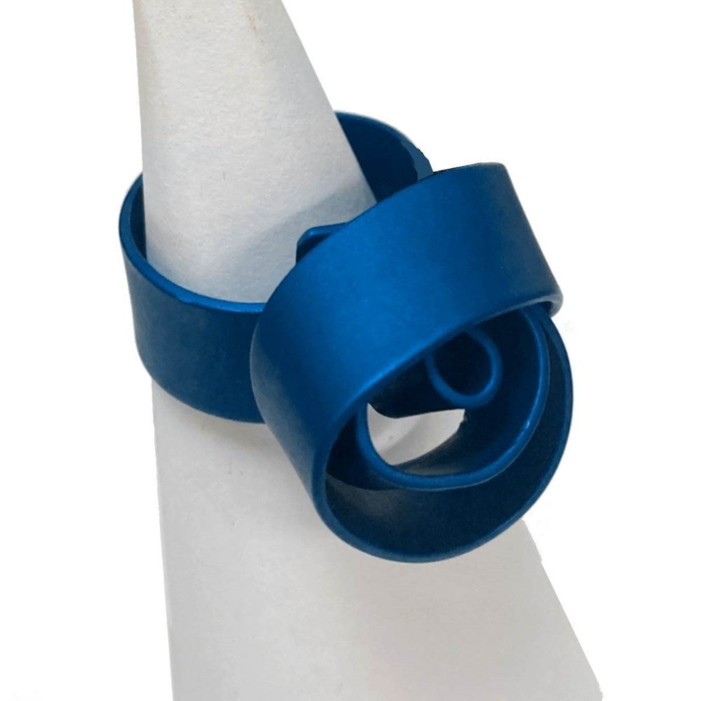 Ring | Thick knot | dark blue