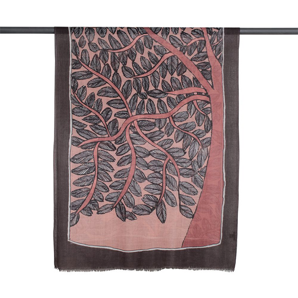 Scarf | Antique tree | wool | brown
