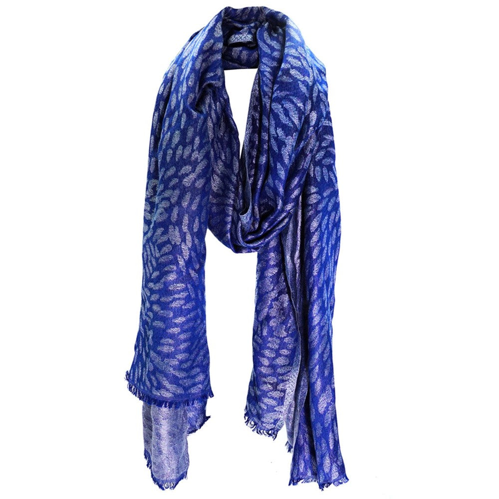 Scarf | Woven Modal | Daphne Napurrula Marks | Grey on Blue