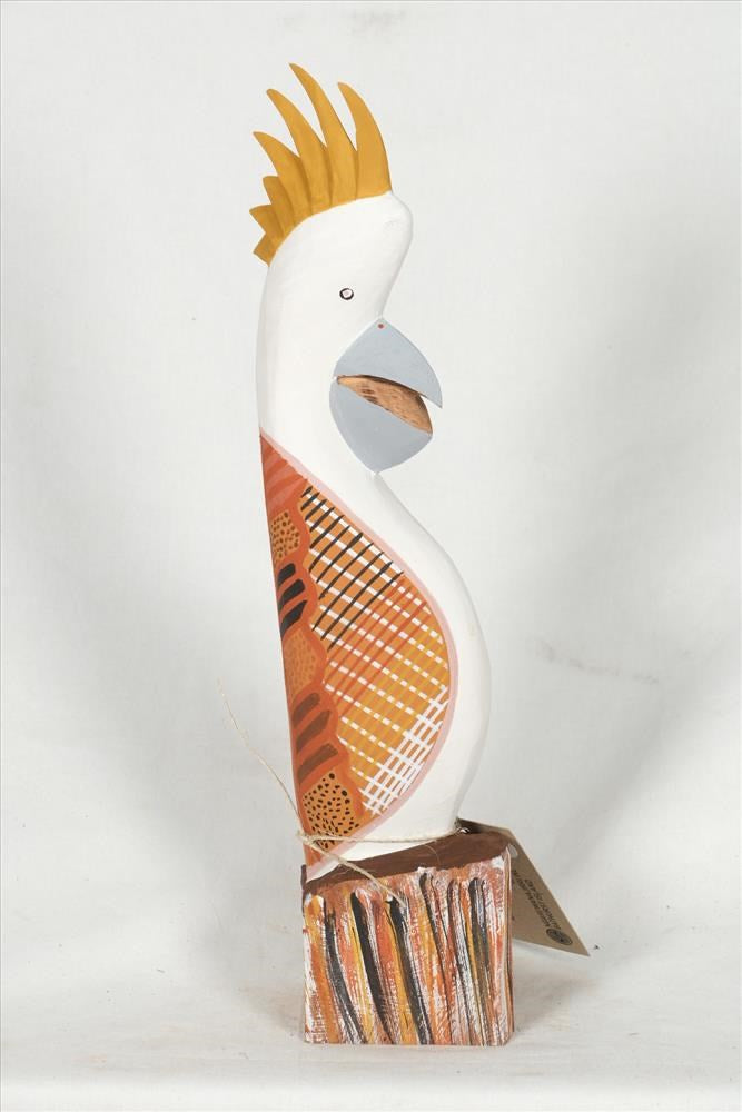 Sculpture | White Cockatoo carving by Thoma Munkanome | Ngaruwanajirri Inc