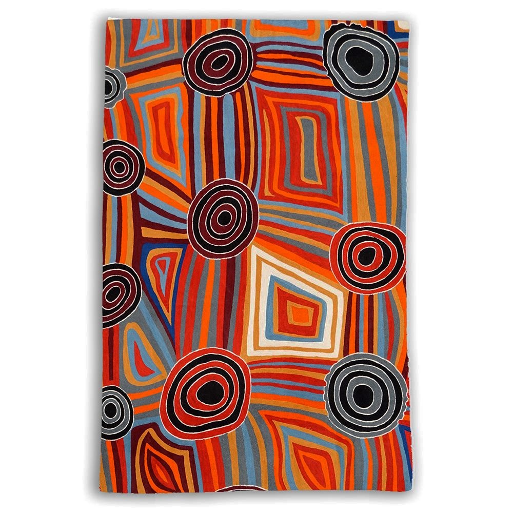 Wool Rug | Mary Napangardi Brown | Mina Mina Jukurrpa | 1.2 x 1.8m