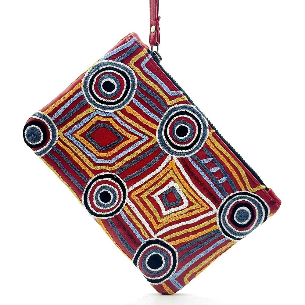 Clutch Bag | Leather | Mary Napangardi Brown