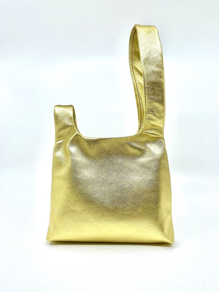 Bag | Leather Soft Sac | small | gold | Kerin English