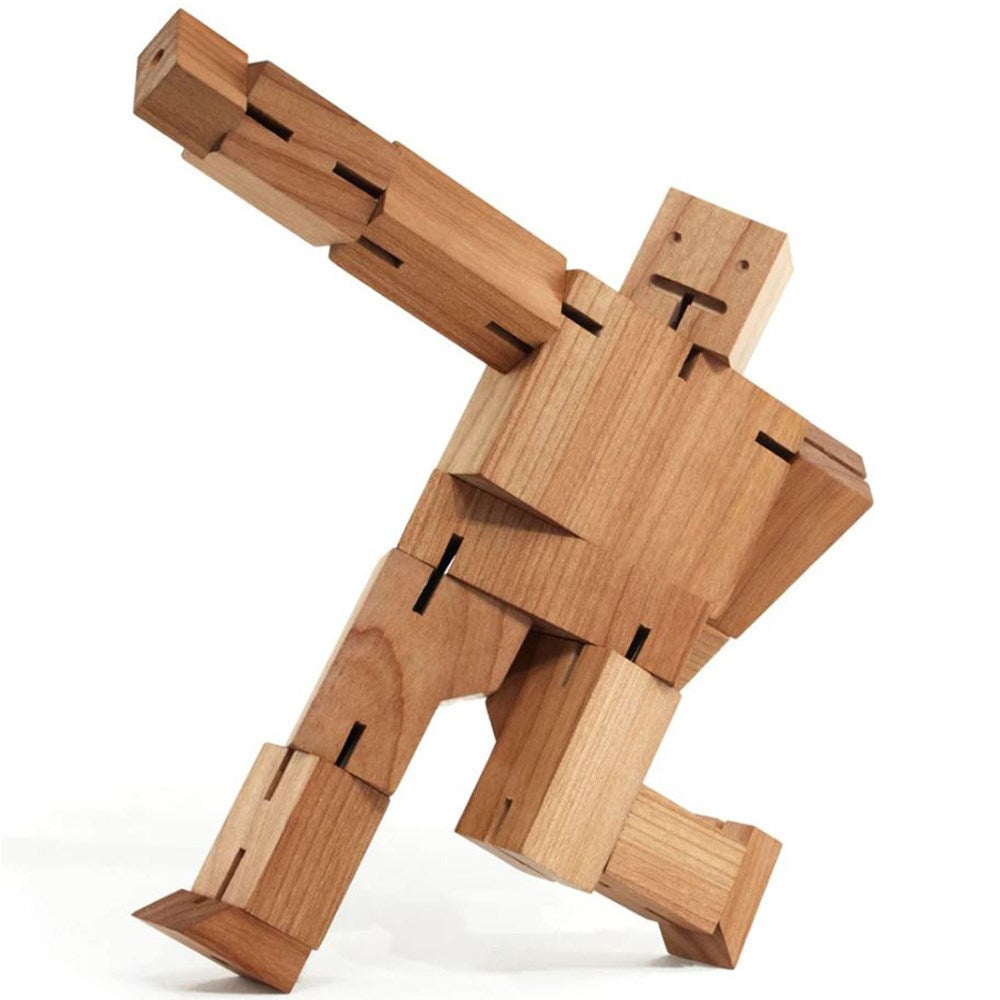 Cubebot | Medium natural | wooden robot