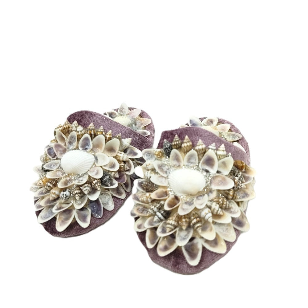 Shellwork slippers | Marilyn Russell | lilac