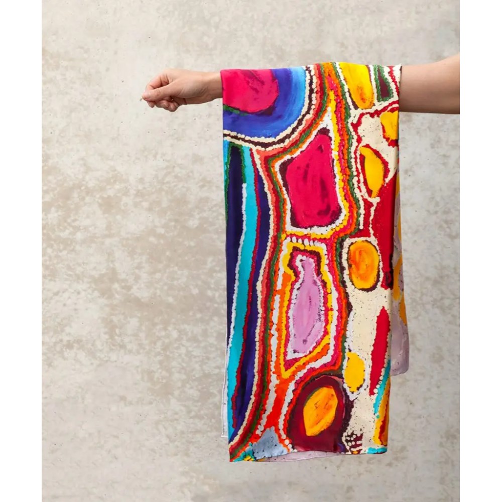 Scarf | Silk | Parnngurr area by Jakayu Biljabu | One of Twelve
