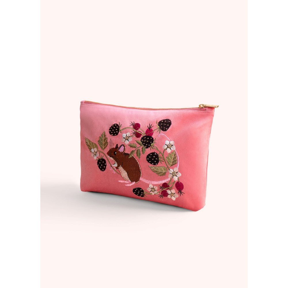 Pouch | Velvet Embroidered | Large | Mouse