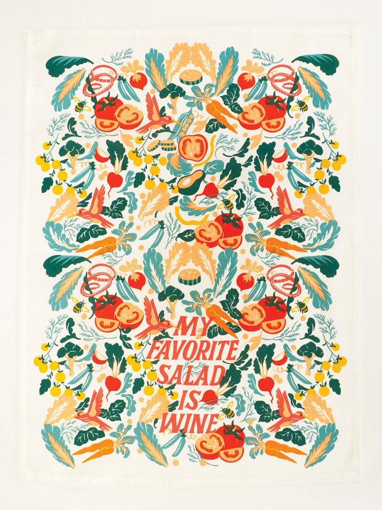 Tea towel | My Favorite salad is wine`