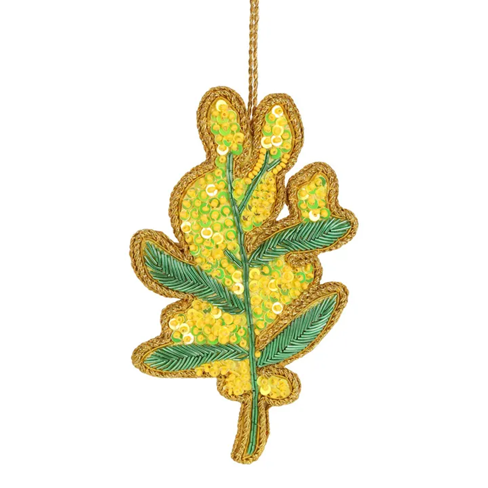 Bauble | Embroidered | Golden wattle