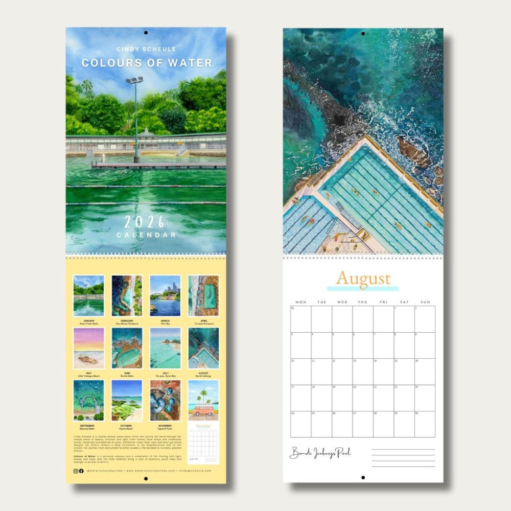 2026 Calendar | Colours of water by Cindy Schuele