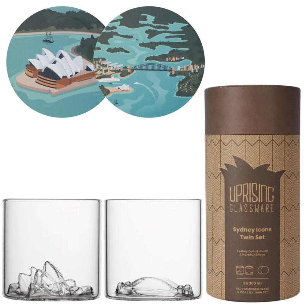 Glass set | Sydney Icons | Opera house and bridge