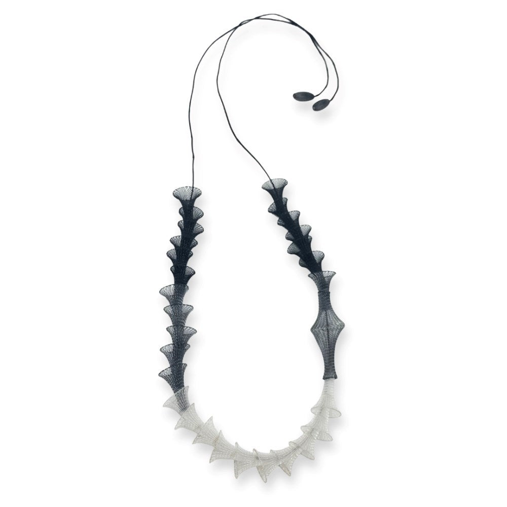 Necklace | Sculptural cone | black & white mesh | Sophia Emmett