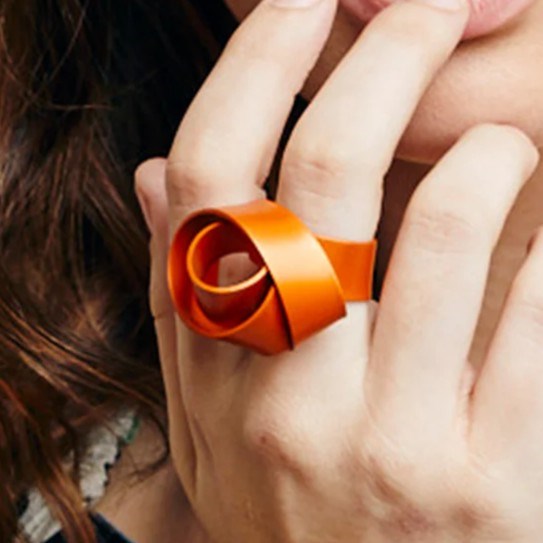Ring | Thick knot | Orange