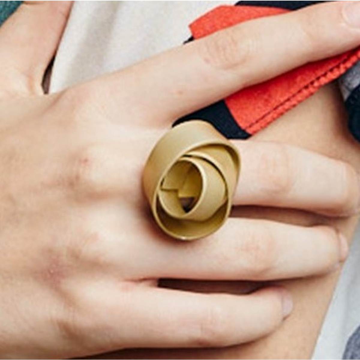 Ring | Thick knot | orange & yellow