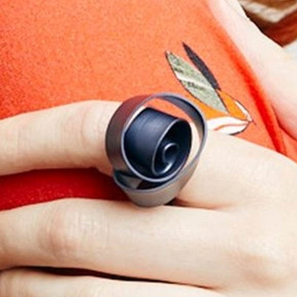 Ring | Thick knot | black, brown & silver