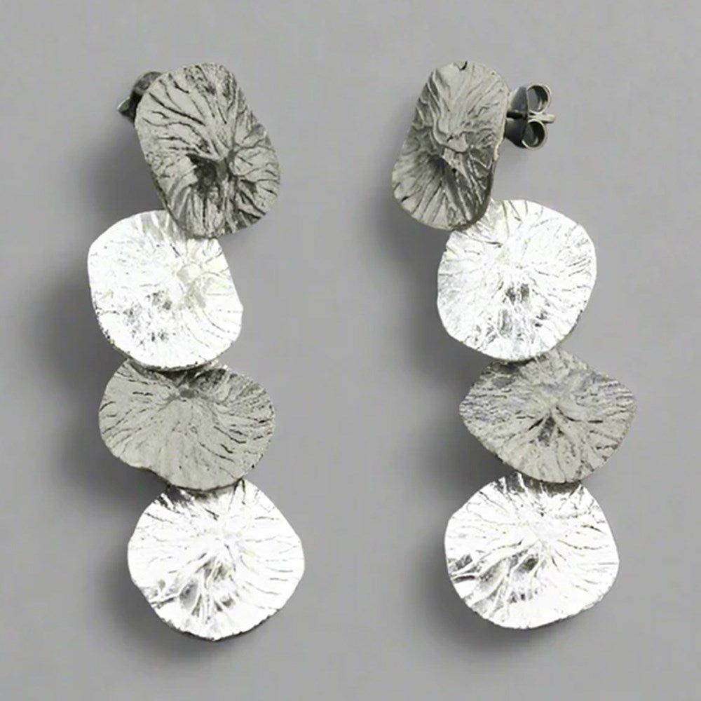 Earrings | Halophila drop | Silver - Oxidised