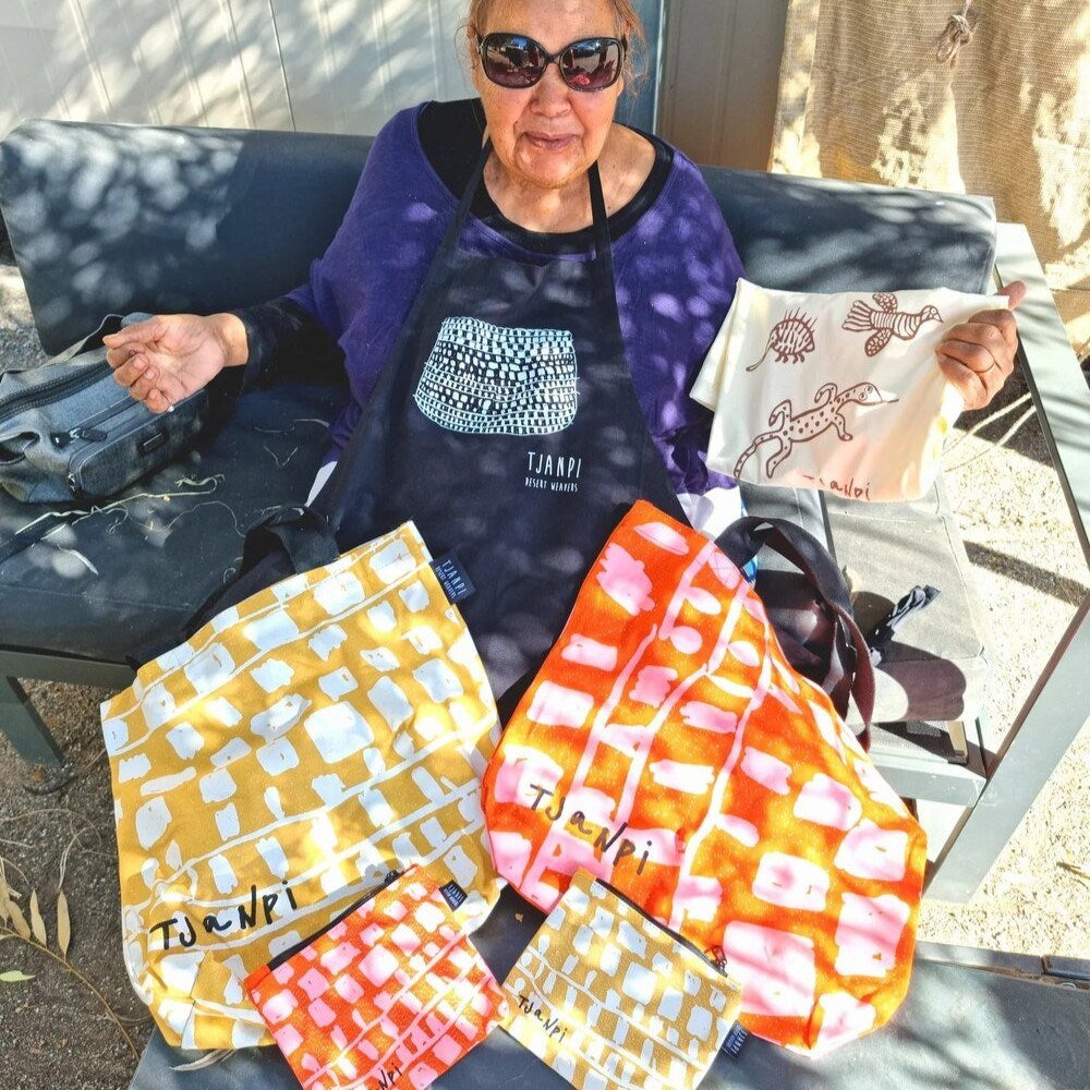 Tote bag | Margaret Smith | Tjanpi Desert Weavers | Flame Red