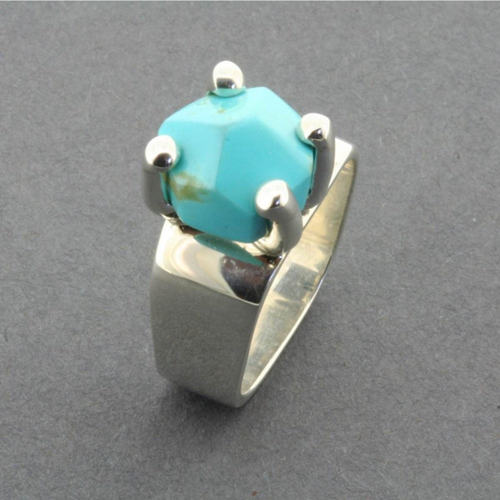 Ring | Square Claw : Turquoise | Silver