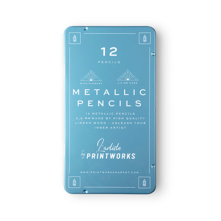 Pencil set | Coloured metallic | Set of 12