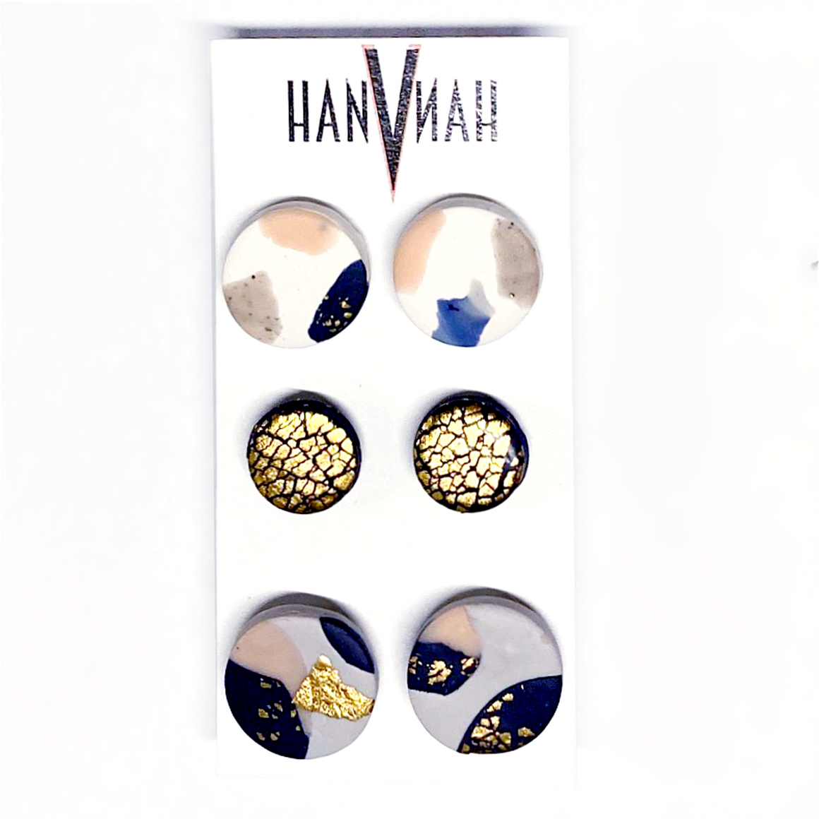 Earrings | Clay studs | Assorted 3 pack