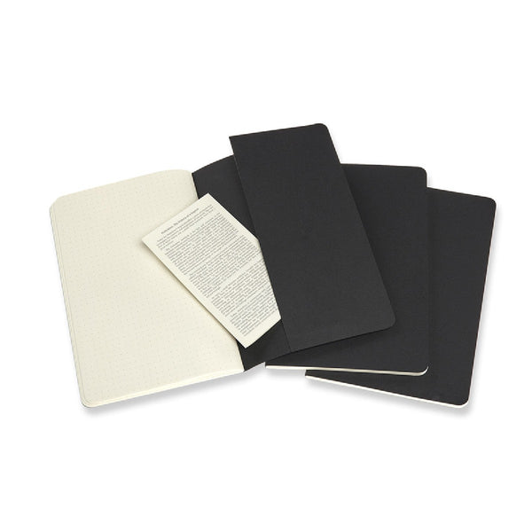 Softcover notebook set Moleskine Cahier dot grid large black