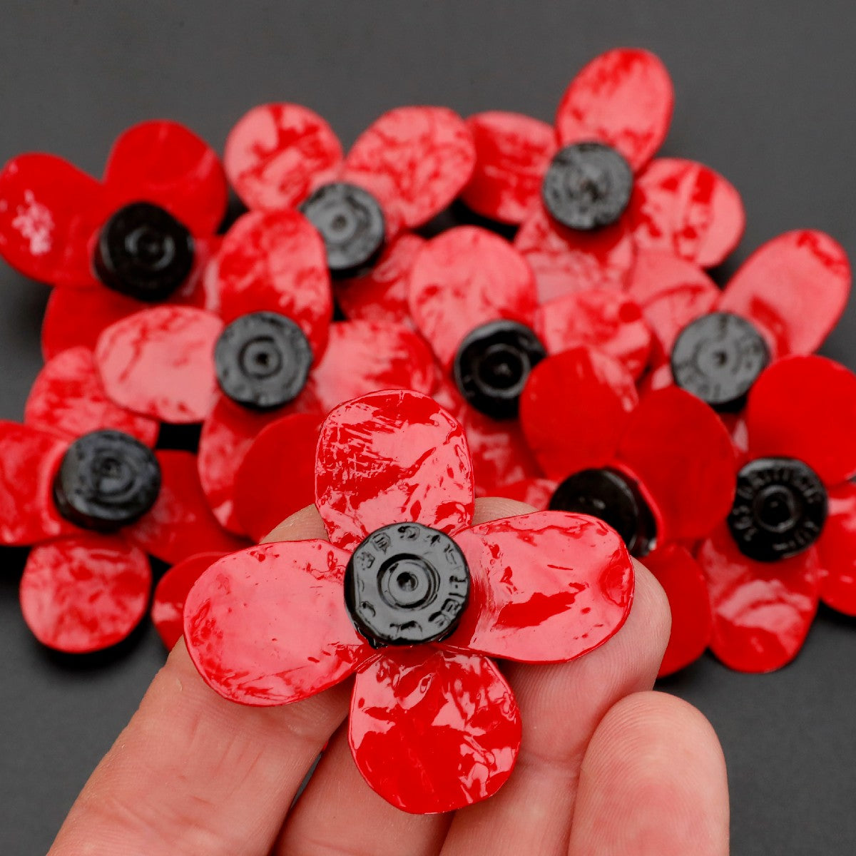 Brooch | Remembrance poppy | Trench art by Martin de Ruyter