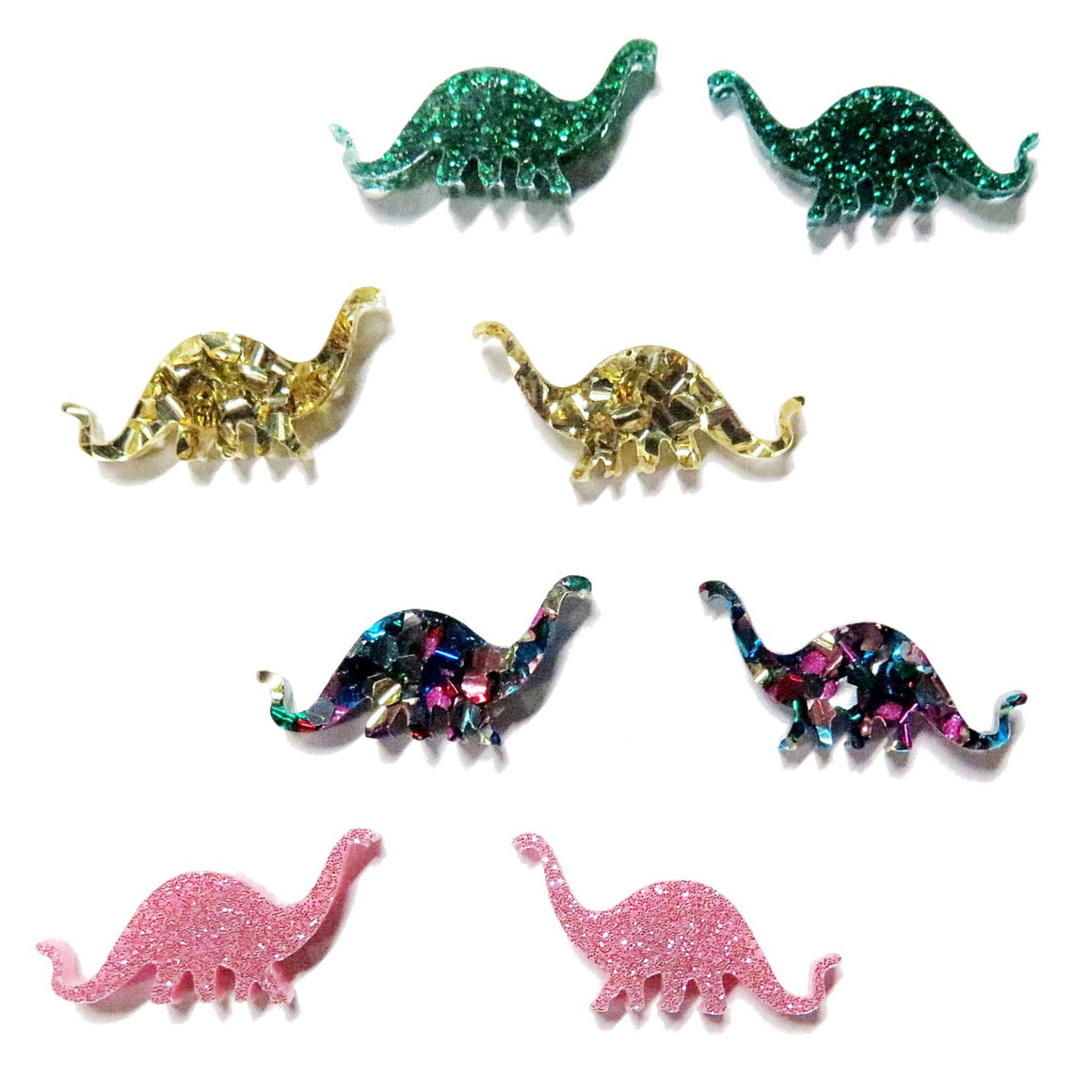 Earrings | Glitter brontosaurus studs | assorted colours