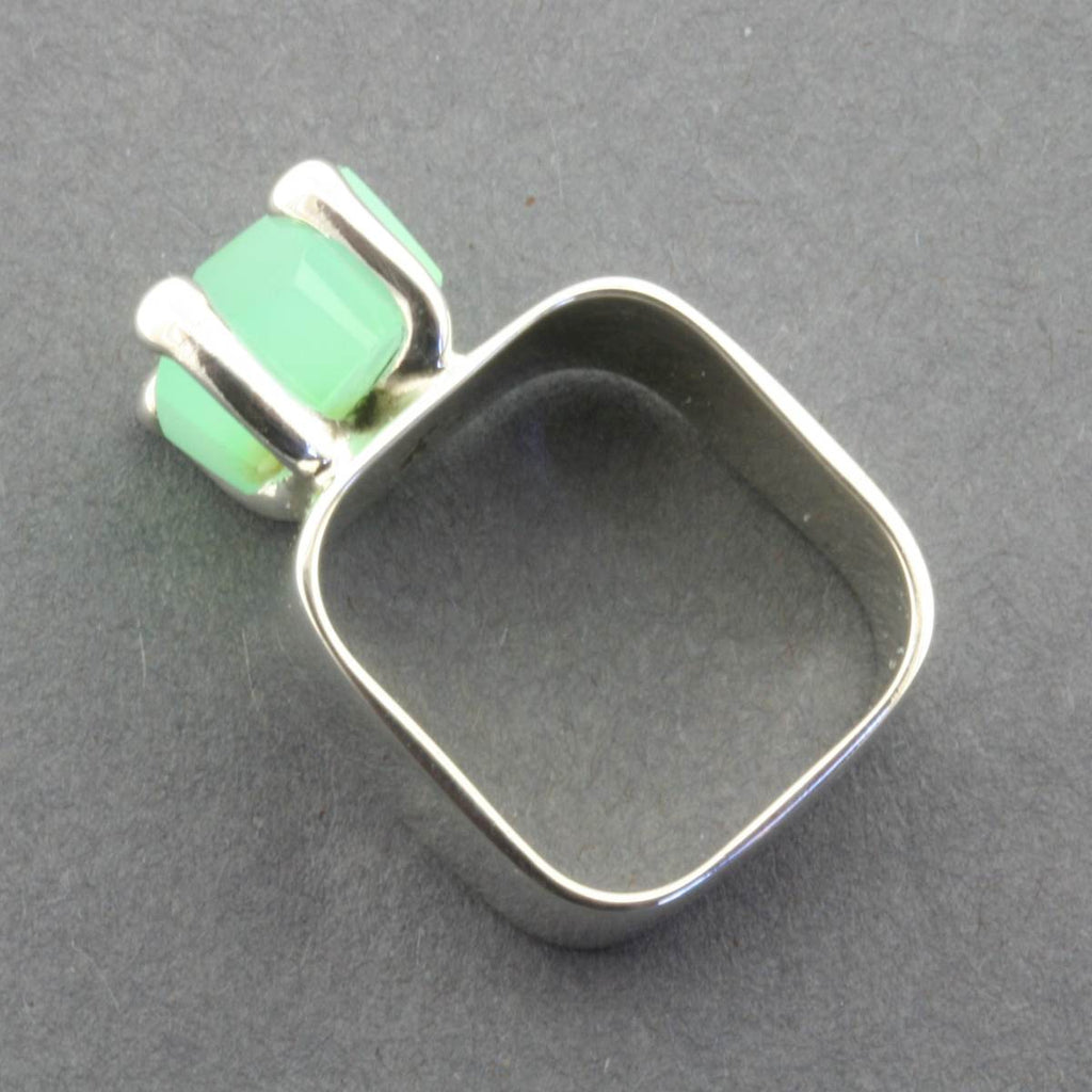 Ring | Sterling Silver & Chryophase | Square Claw