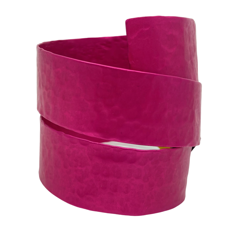 Bracelet | double circle | aluminium | pink