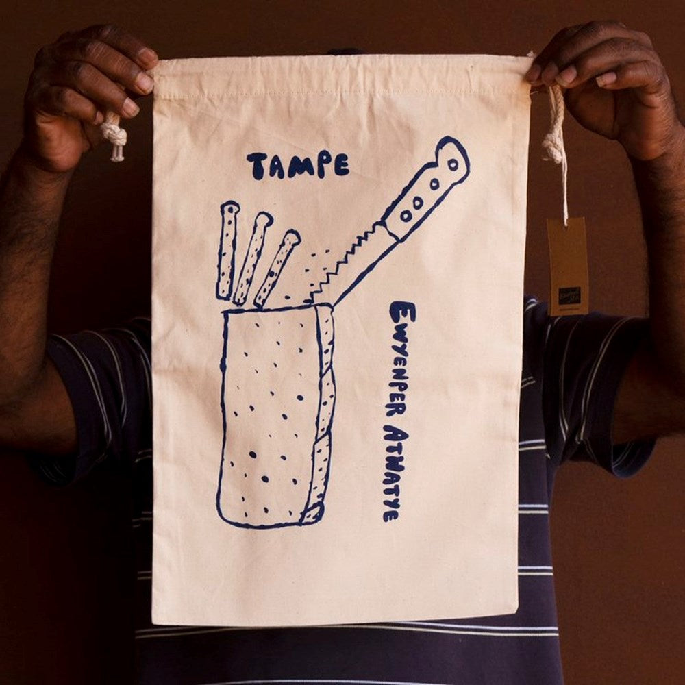 Bread bag | Tampe | Navy on Organic Cotton | Tangentyere Artists