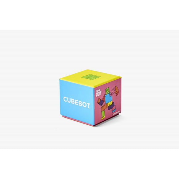 Cubebot | Wooden robot toy | medium | multicoloured