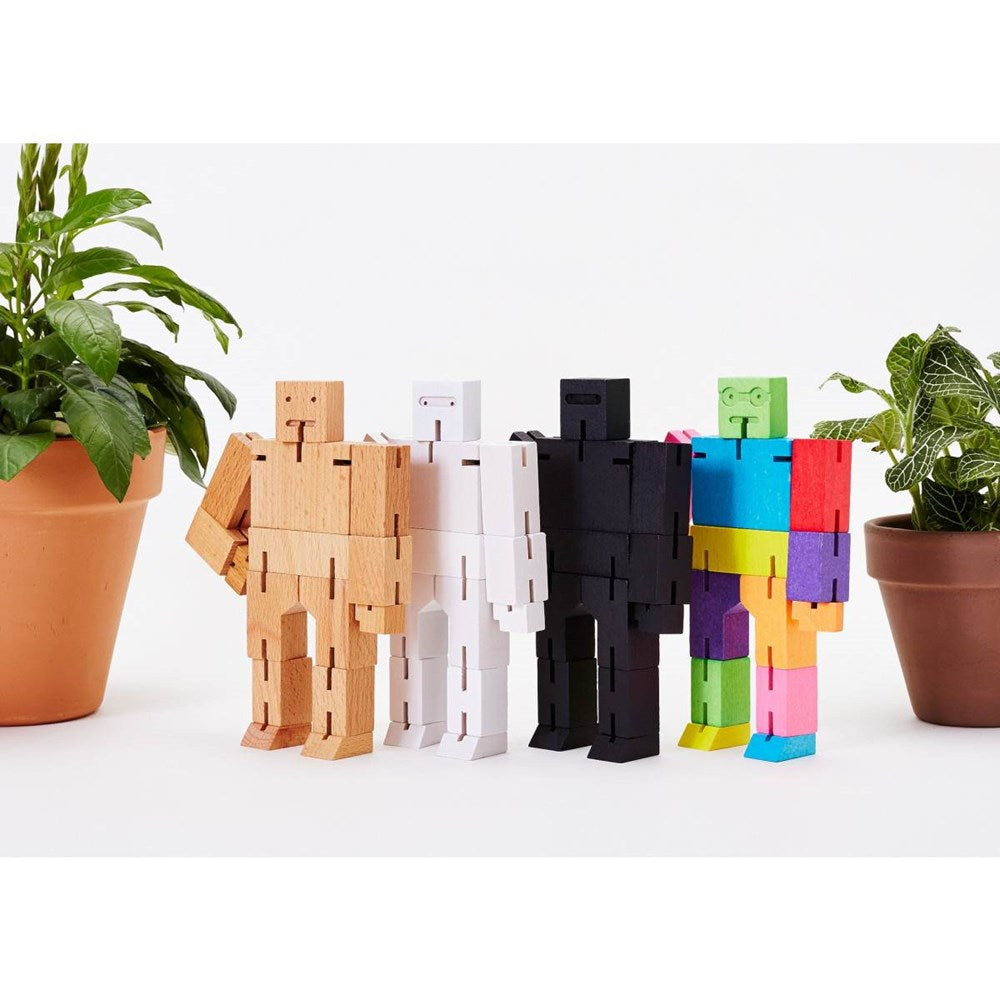 Cubebot | Wooden robot toy | medium | multicoloured