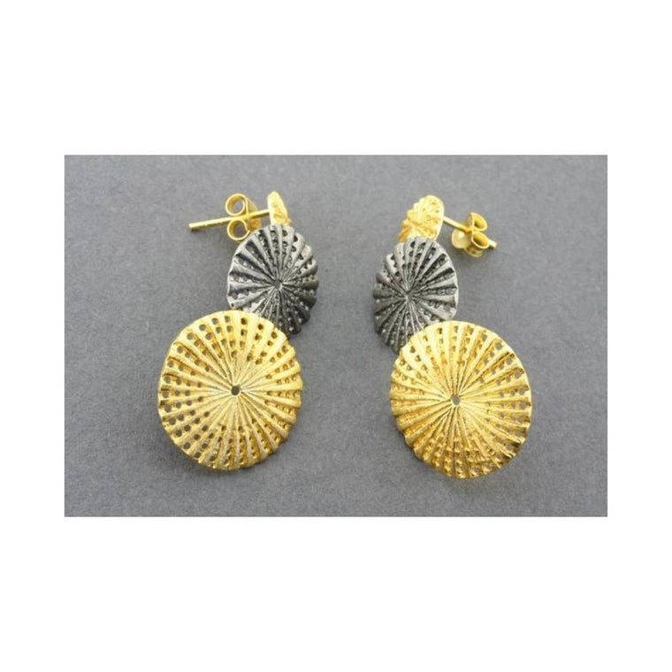 Earrings | Sterling Silver & Yellow Gold | 3 Drop Urchin