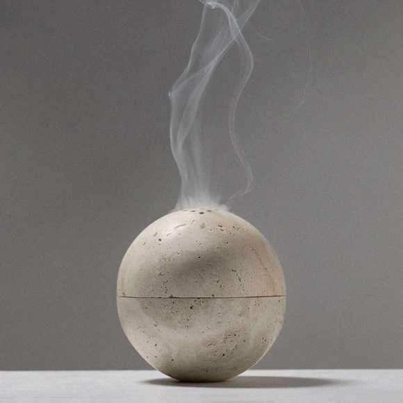 Incense burner | Addition Studio | travertine