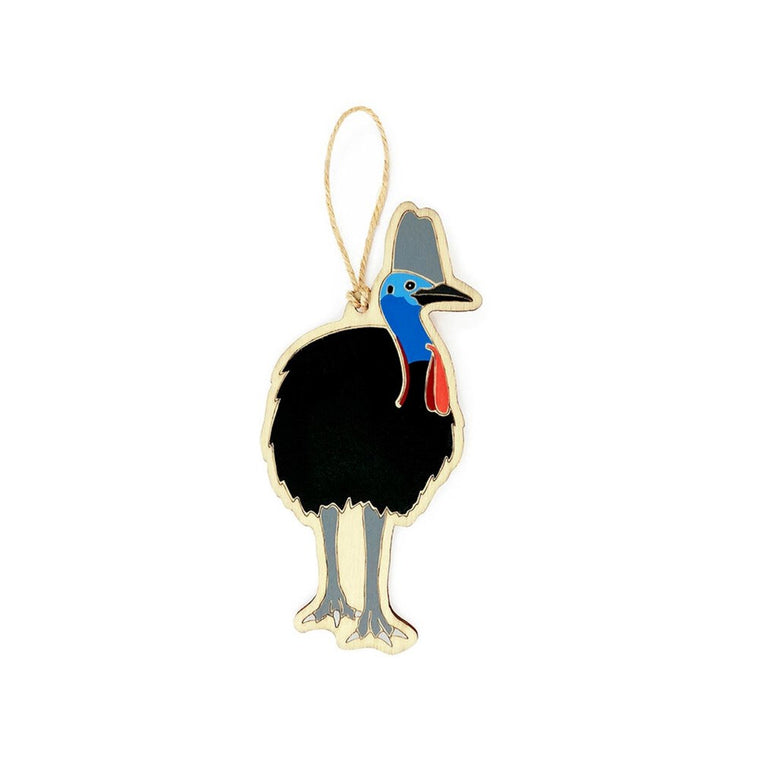 Bauble | Hand painted wood | Cassowary