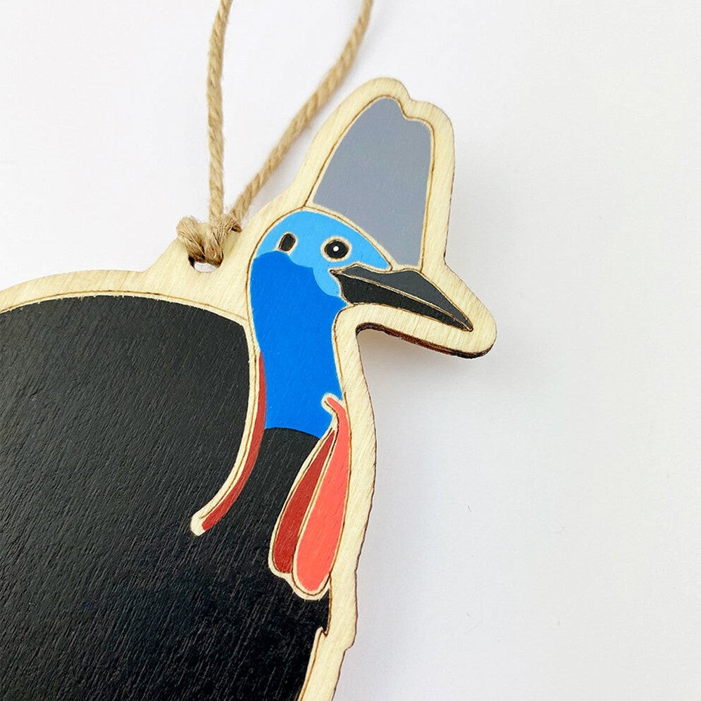 Bauble | Hand painted wood | Cassowary