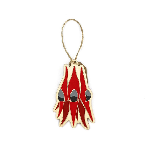 Bauble | Hand painted wood | Desert Pea