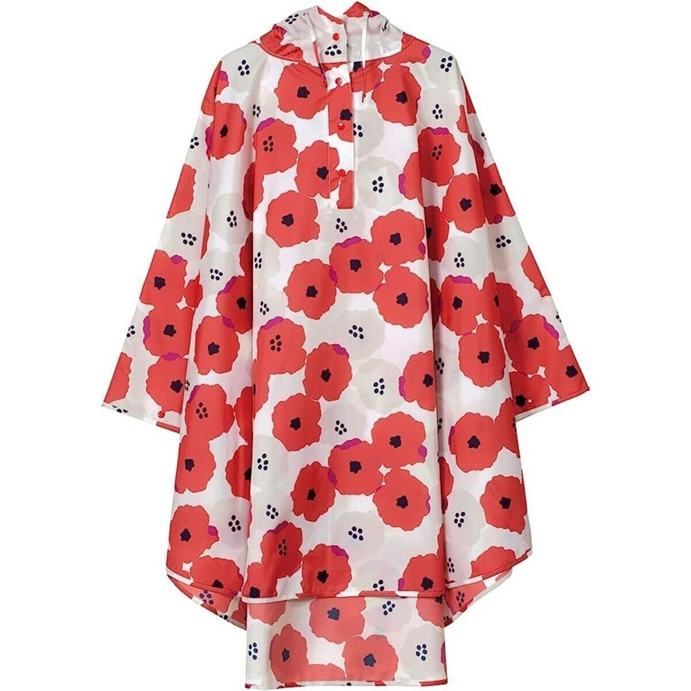 Poncho in a pouch | red peony | red, black and white