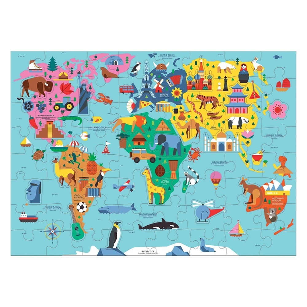 Puzzle | Map of the World | 78 Pieces