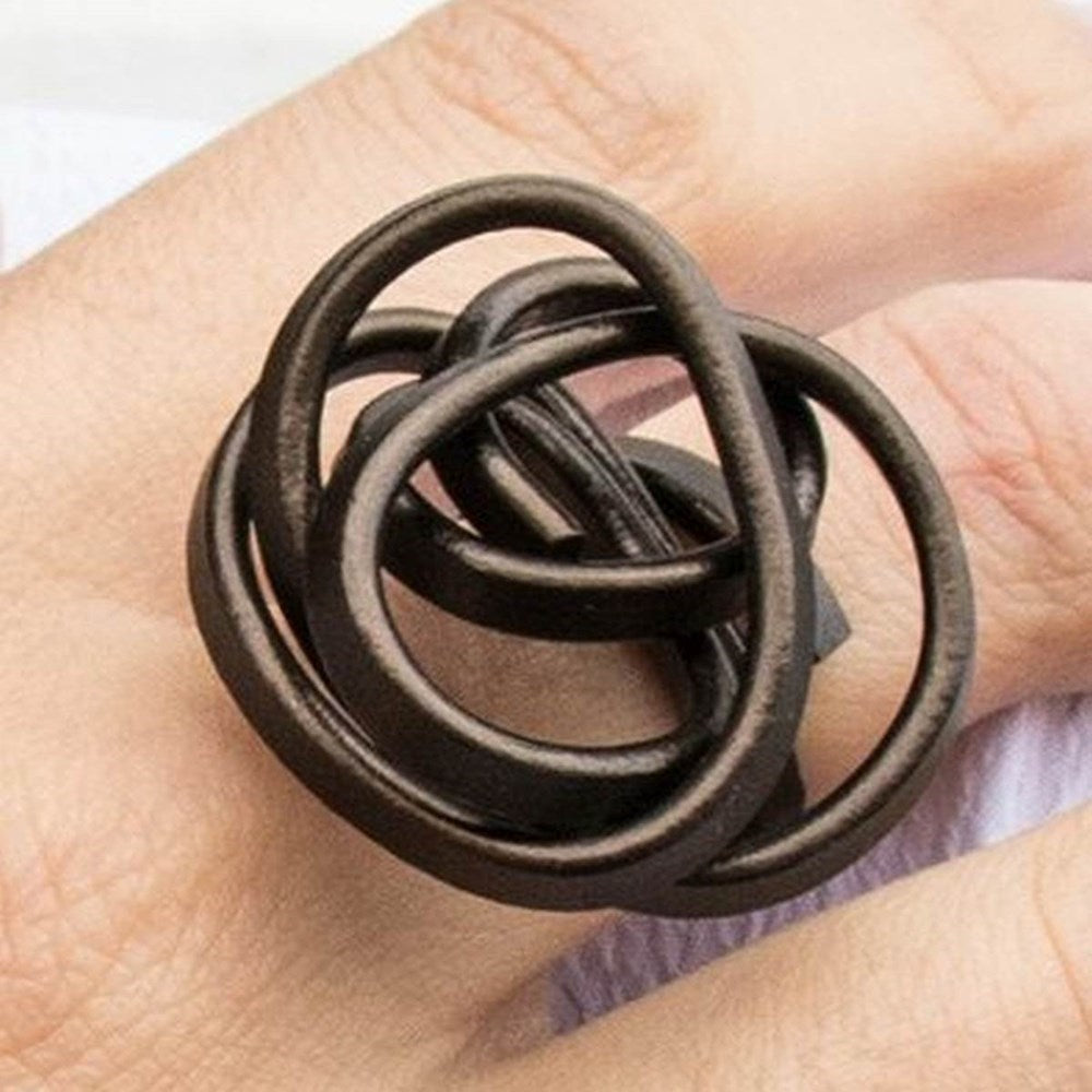 Ring | Fine knot | aluminium | black, brown & silver